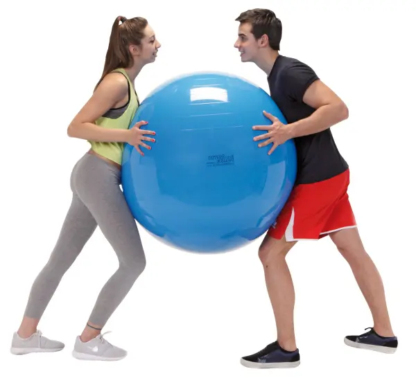 Professional-grade 120cm exercise ball designed for physiotherapy, group activities, and balance training. Made in Italy with durable construction, ideal for therapeutic settings requiring trainer assistance. - alternate view