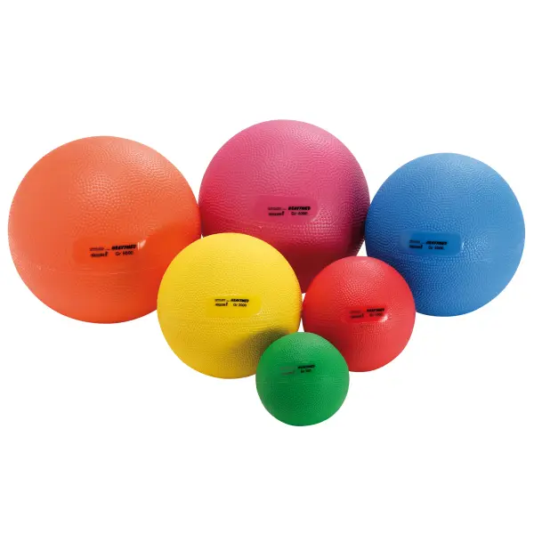 Italian-made medicine ball filled with water for concentrated weight distribution. Features textured PVC surface for superior grip, soft vinyl construction that won't damage floors, and phthalate-free materials. Ideal for rehabilitation and fitness training.
