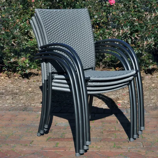 Pilano Woven 5-Piece Wrought Iron Dining Set - Image 3