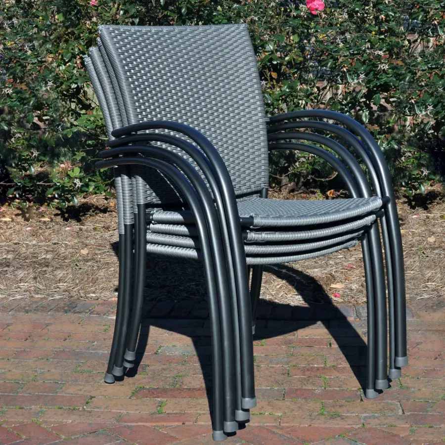 Pilano Woven 5-Piece Wrought Iron Dining Set - Image 3