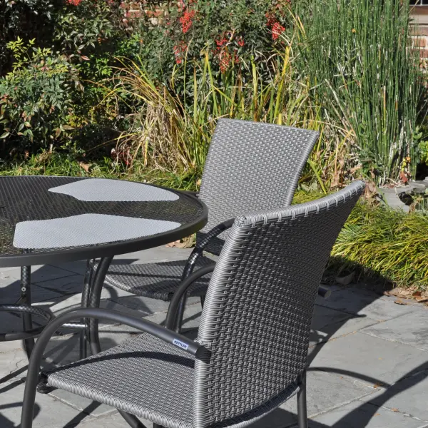 Pilano Woven 5-Piece Wrought Iron Dining Set - Image 4