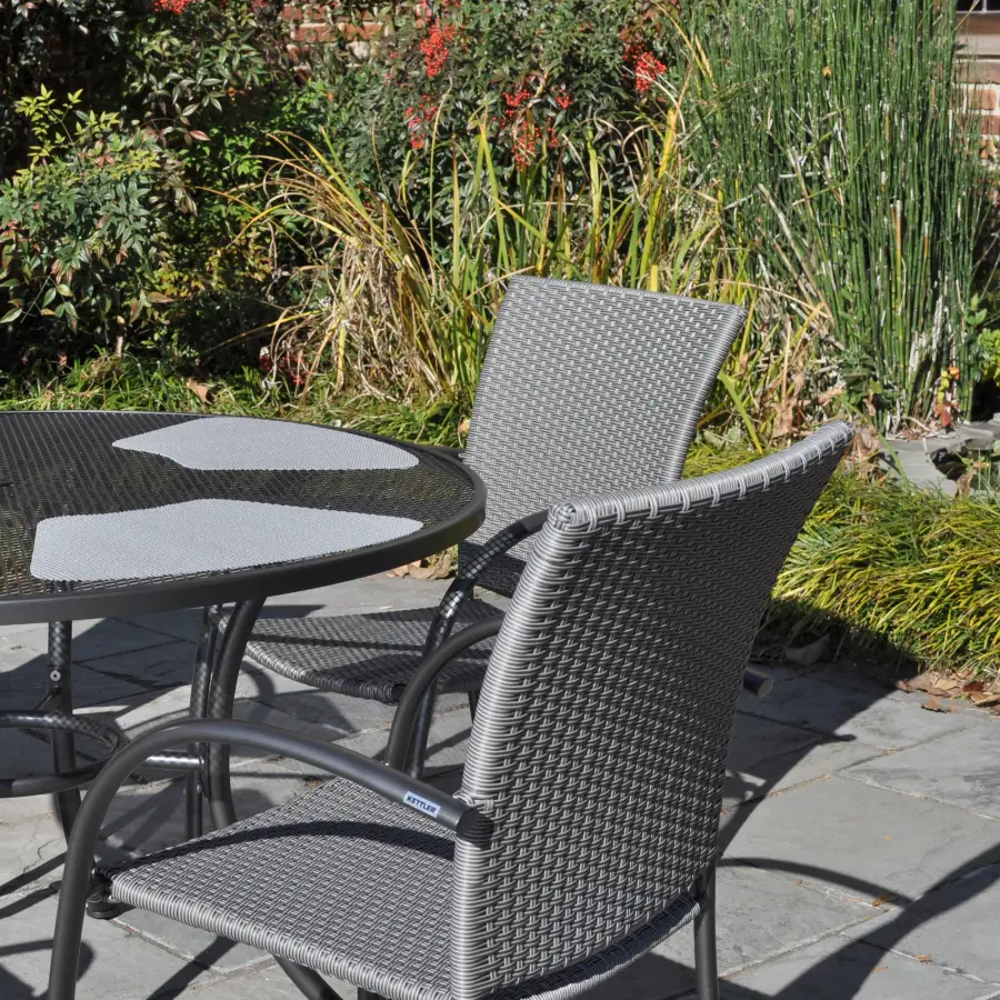 Pilano Woven 5-Piece Wrought Iron Dining Set - Image 4