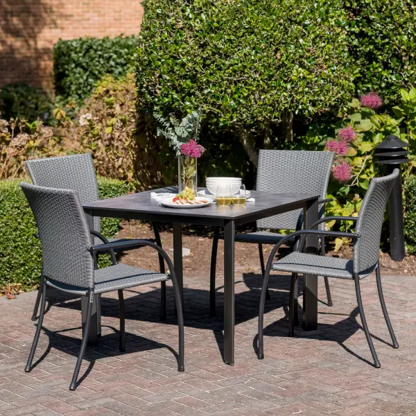 Pilano Woven Stackable Arm Chairs - Set of 6 - Image 3