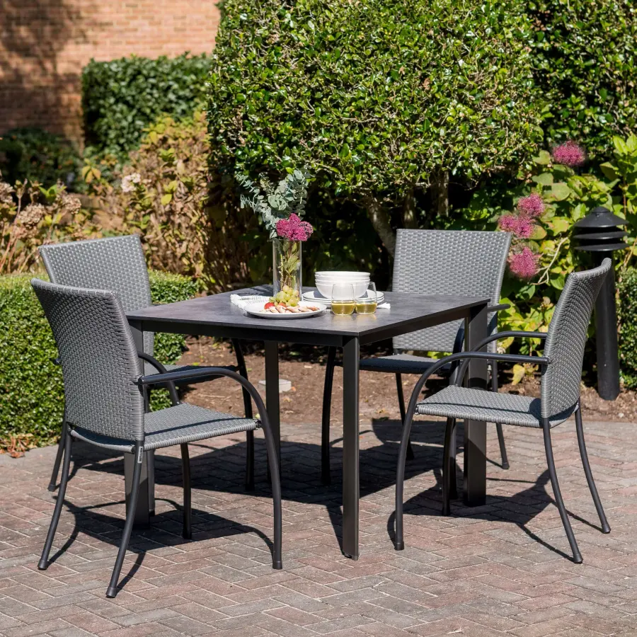 Pilano Woven Stackable Arm Chairs - Set of 6 - Image 3