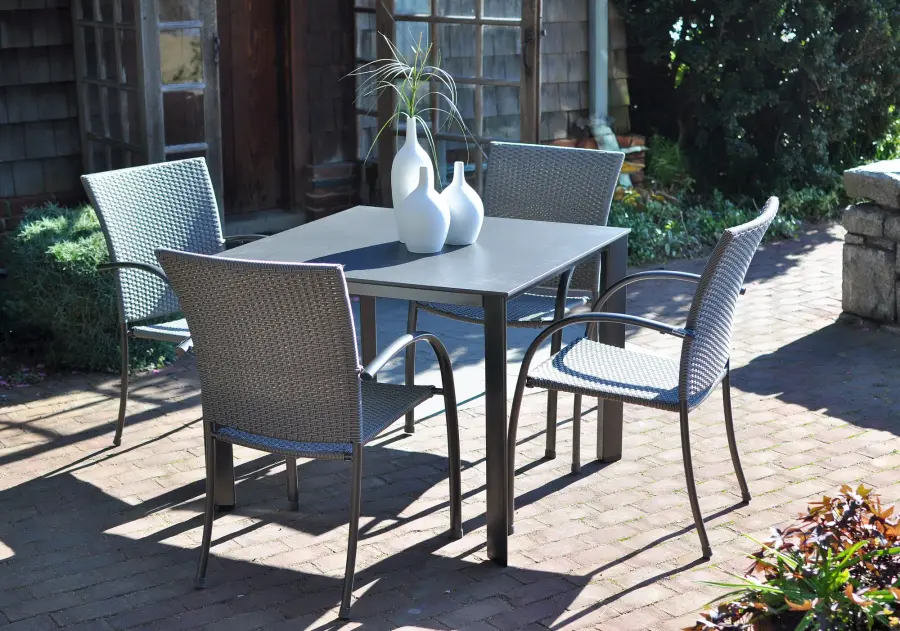 Pilano Woven Stackable Arm Chairs - Set of 6 - Image 5
