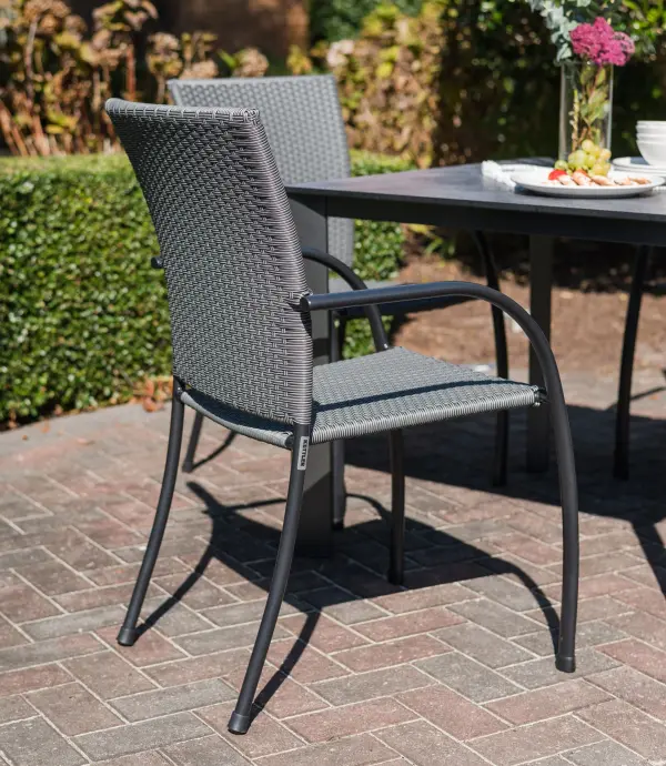 Pilano Woven Stackable Arm Chairs - Set of 6 - Image 6