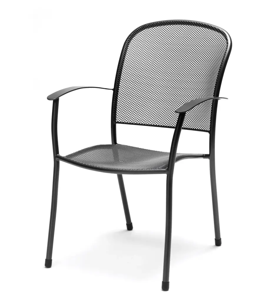 Caredo Wrought Iron Stackable Arm Chair - Image 1