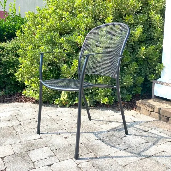 Caredo Wrought Iron Stackable Arm Chair - Image 3