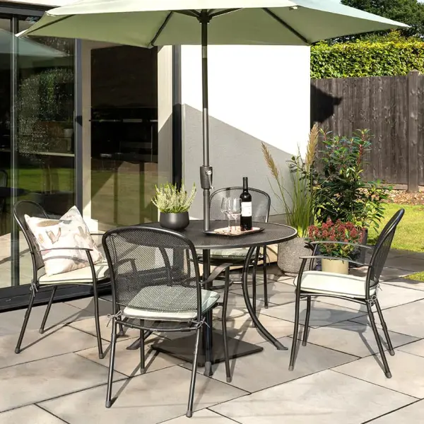 Caredo 5-Piece Outdoor Dining Set with 42-inch Table - Image 4
