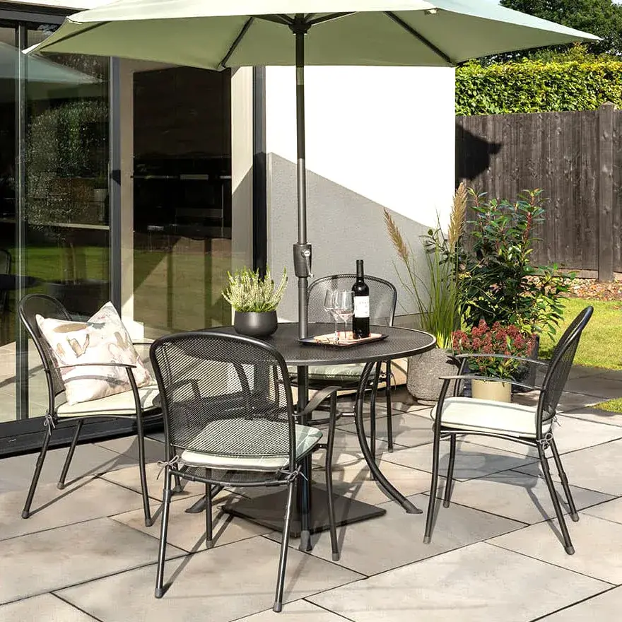 Caredo 5-Piece Outdoor Dining Set with 42-inch Table - Image 4