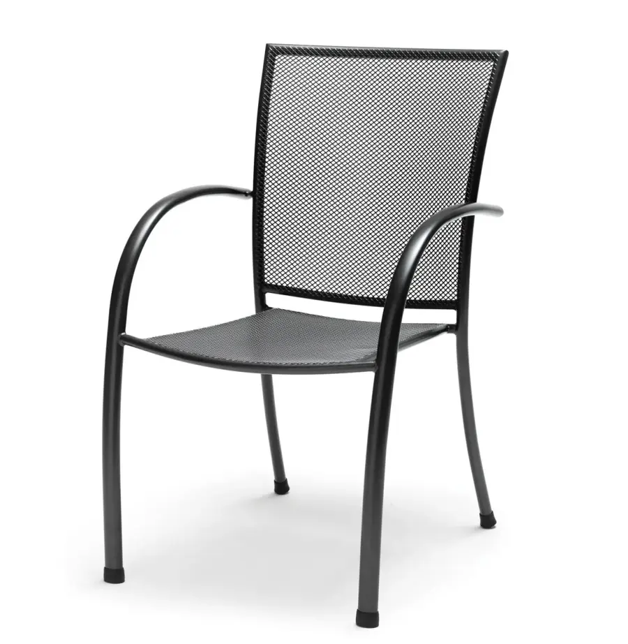Pilano Wrought Iron Stackable Arm Chair - Set of 4 - Image 1