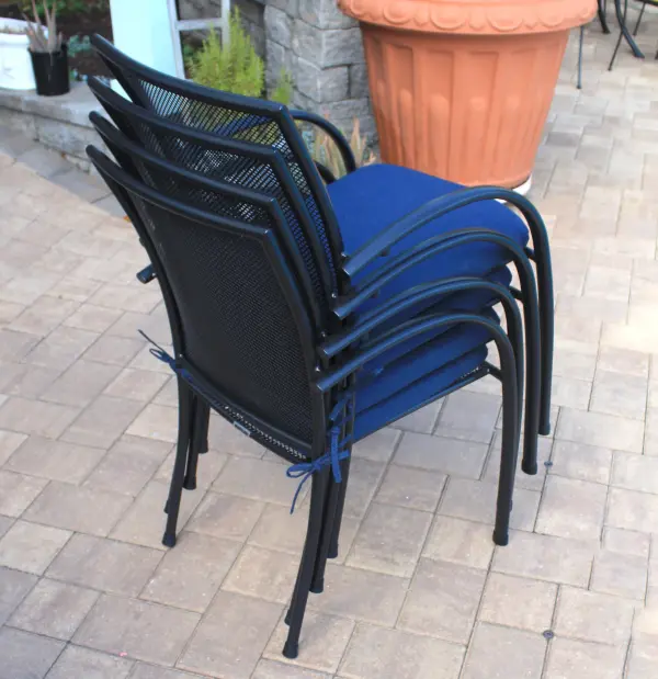 Pilano Wrought Iron Stackable Arm Chair - Set of 4 - Image 3