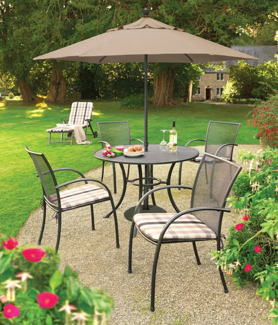 Pilano Wrought Iron Stackable Arm Chair - Set of 4 - Image 5