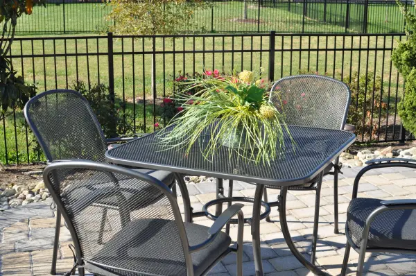 Carlo Wrought Iron Stackable Arm Chair - Image 3