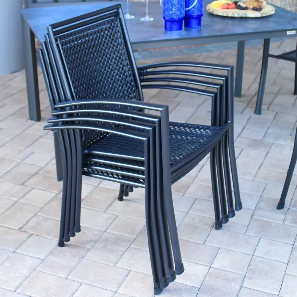 Reno 7-Piece Wrought Iron Outdoor Dining Set - Image 2