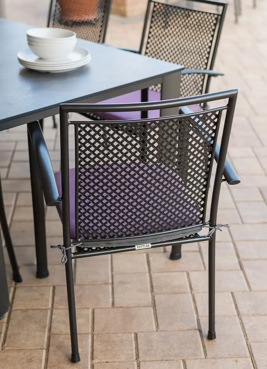 Reno 7-Piece Wrought Iron Outdoor Dining Set - Image 3