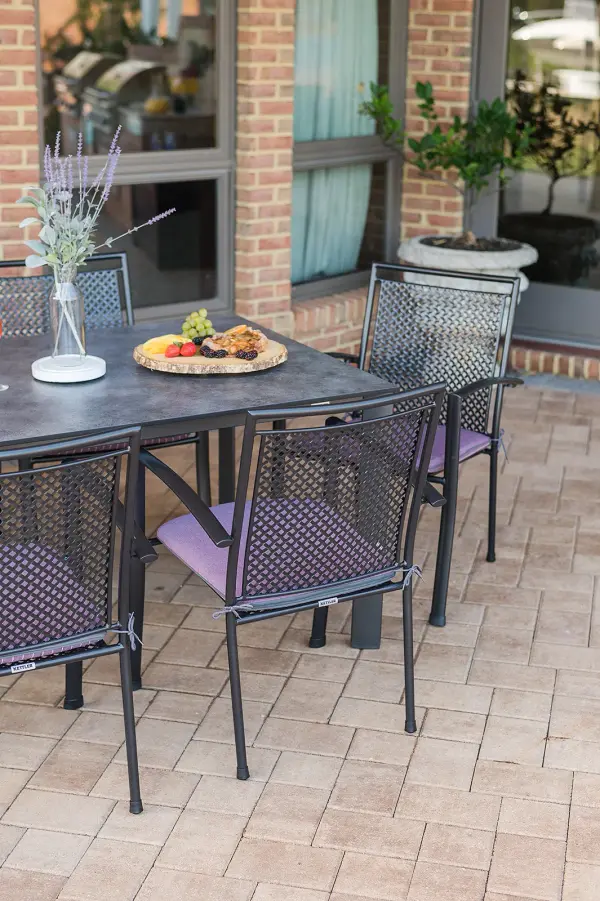 Reno 7-Piece Wrought Iron Outdoor Dining Set - Image 8