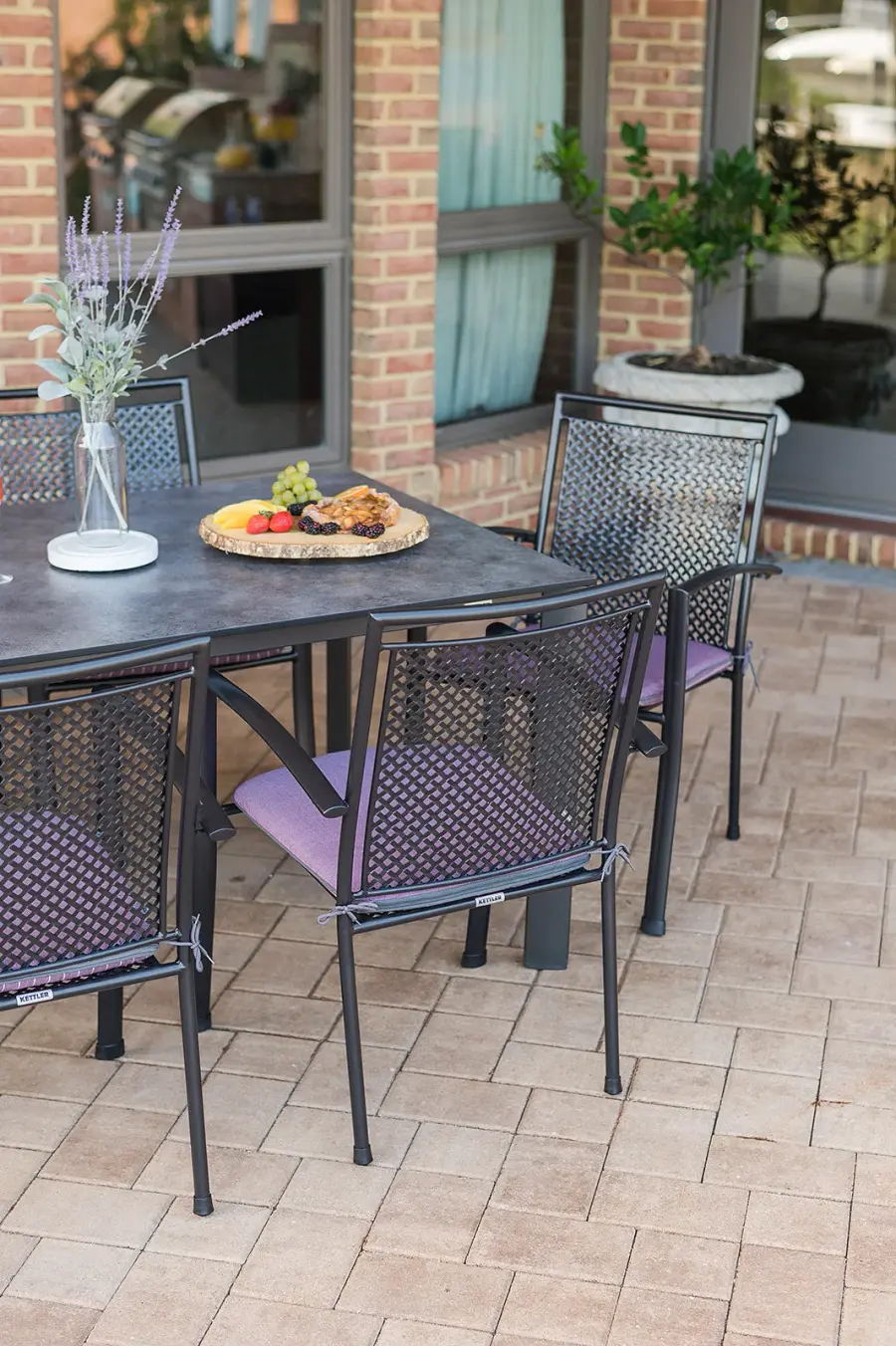 Reno 7-Piece Wrought Iron Outdoor Dining Set - Image 8
