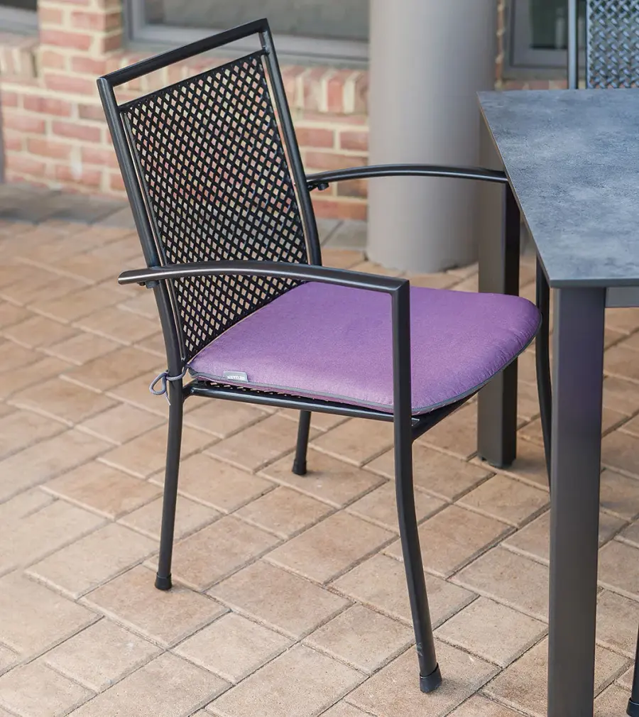 Reno Wrought Iron Stackable Arm Chair - Set of 6 - Image 4
