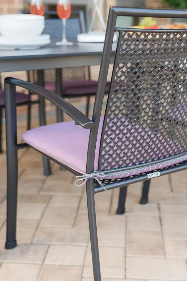 Reno Wrought Iron Stackable Arm Chair - Set of 6 - Image 5