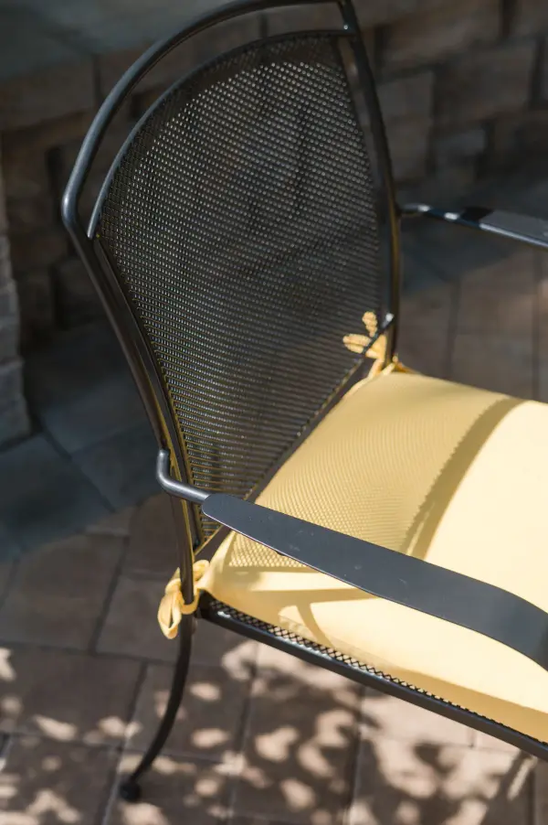 The Henley 7-piece dining set combines timeless elegance with commercial-grade construction. Featuring fully-welded solid steel frames with proprietary Electrotherm coating, stackable chairs, and weather-resistant Sunbrella cushions. - alternate view