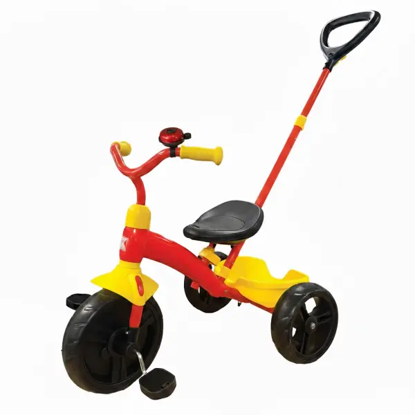 The KETTLER Junior Plus Tricycle combines durability with thoughtful features like an adjustable parent push bar, rear storage basket, and puncture-proof EVA wheels. Perfect for ages 2-6. - alternate view
