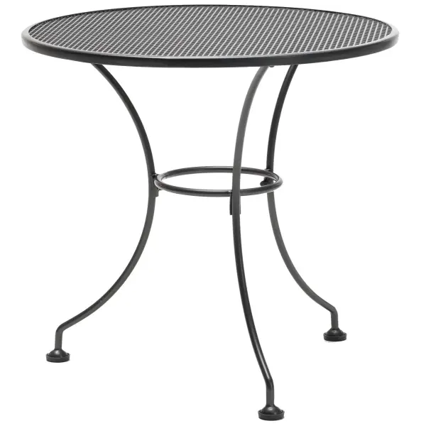 This 28-inch round table features KETTLER's exclusive Electrotherm coating technology, offering superior scratch, chip, and fade resistance. The fully-welded steel construction and mesh top design ensure lasting durability.