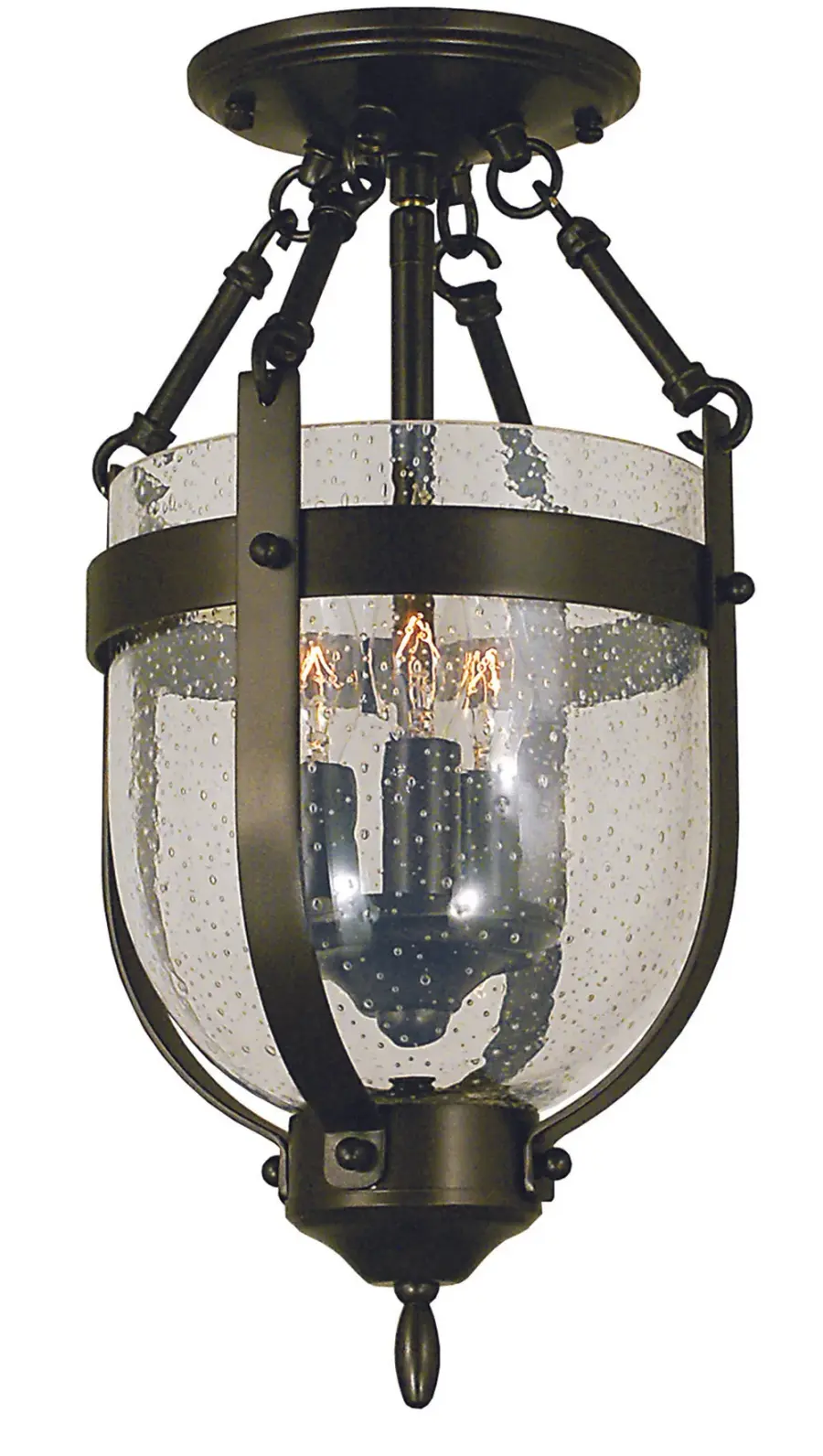 Hannover 3-Light Flush/Semi-Flush Mount in Mahogany Bronze
