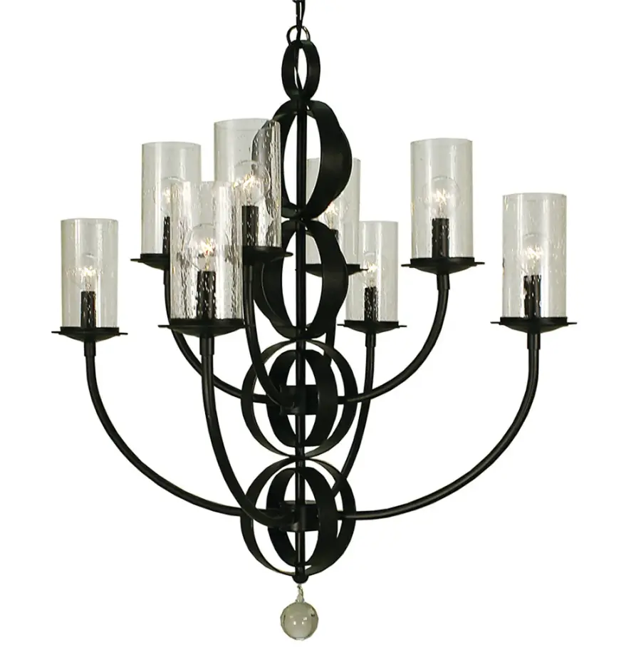 Compass 8-Light Matte Black Dining Chandelier