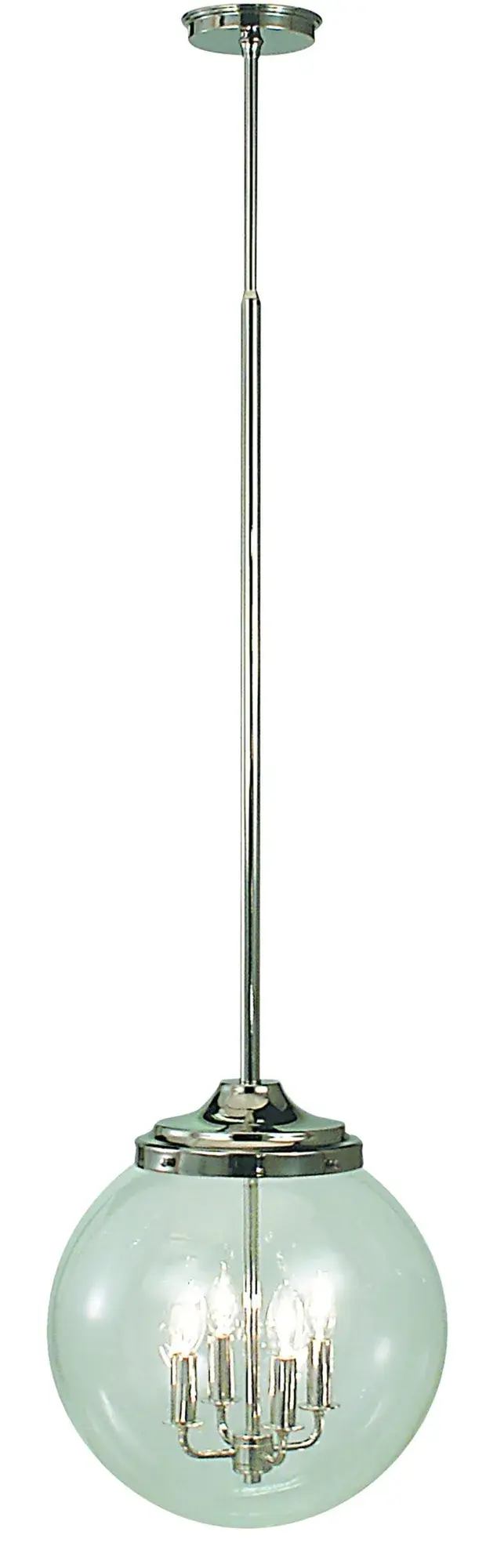 Moderne 4-Light Polished Silver Pendant