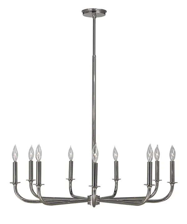 Moderne 9-Light Polished Silver Dining Chandelier