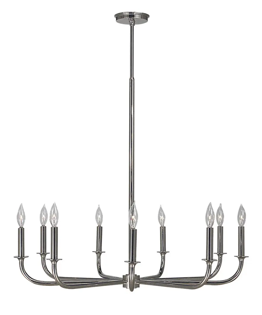 Moderne 9-Light Polished Silver Dining Chandelier