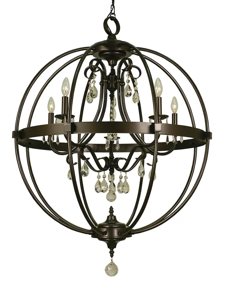 Compass 5-Light Foyer Chandelier in Mahogany Bronze - Image 1