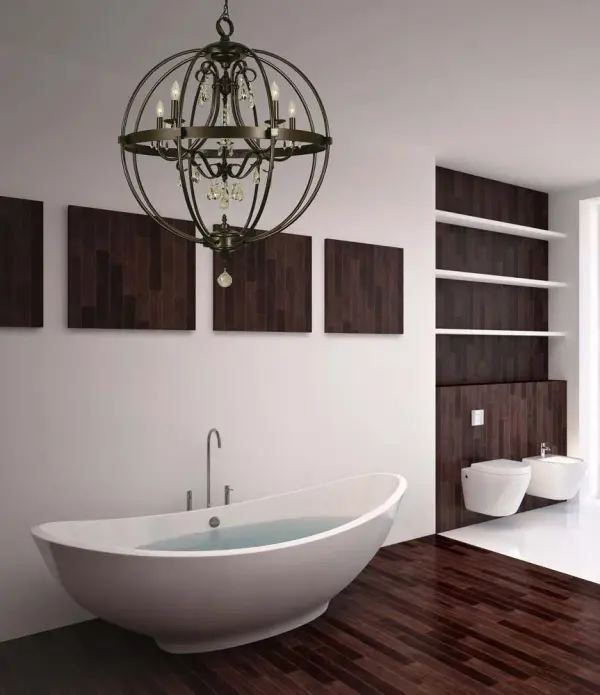 Compass 5-Light Foyer Chandelier in Mahogany Bronze - Image 2
