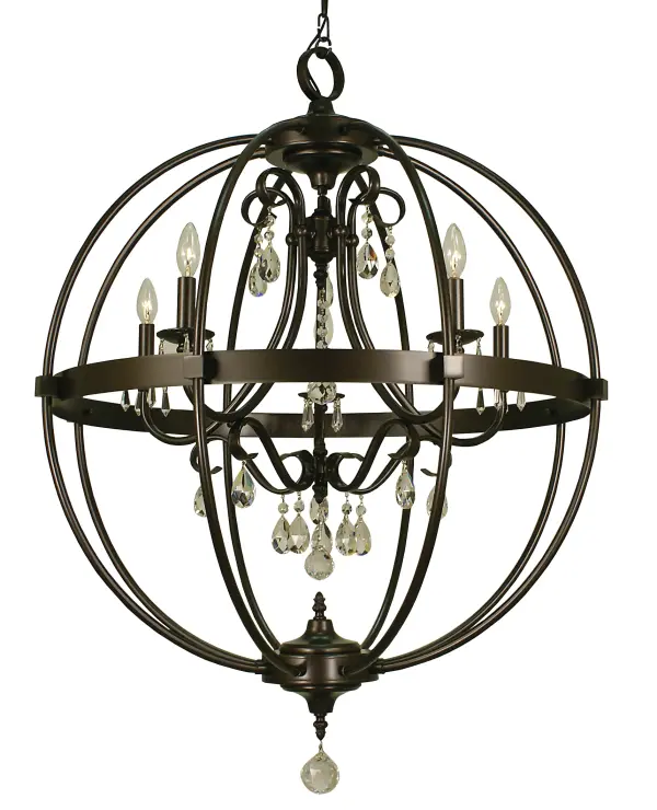 Seeded cylinders and crystal add a touch of glitter to these rustic spherical combinations. Every Framburg lighting product is hand made in the USA.