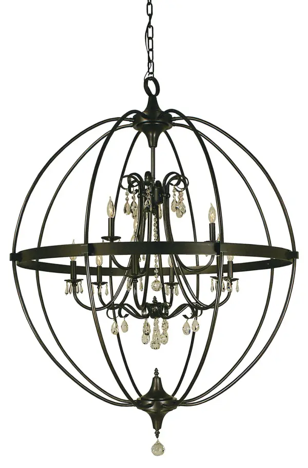 Compass 9-Light Chandelier in Mahogany Bronze