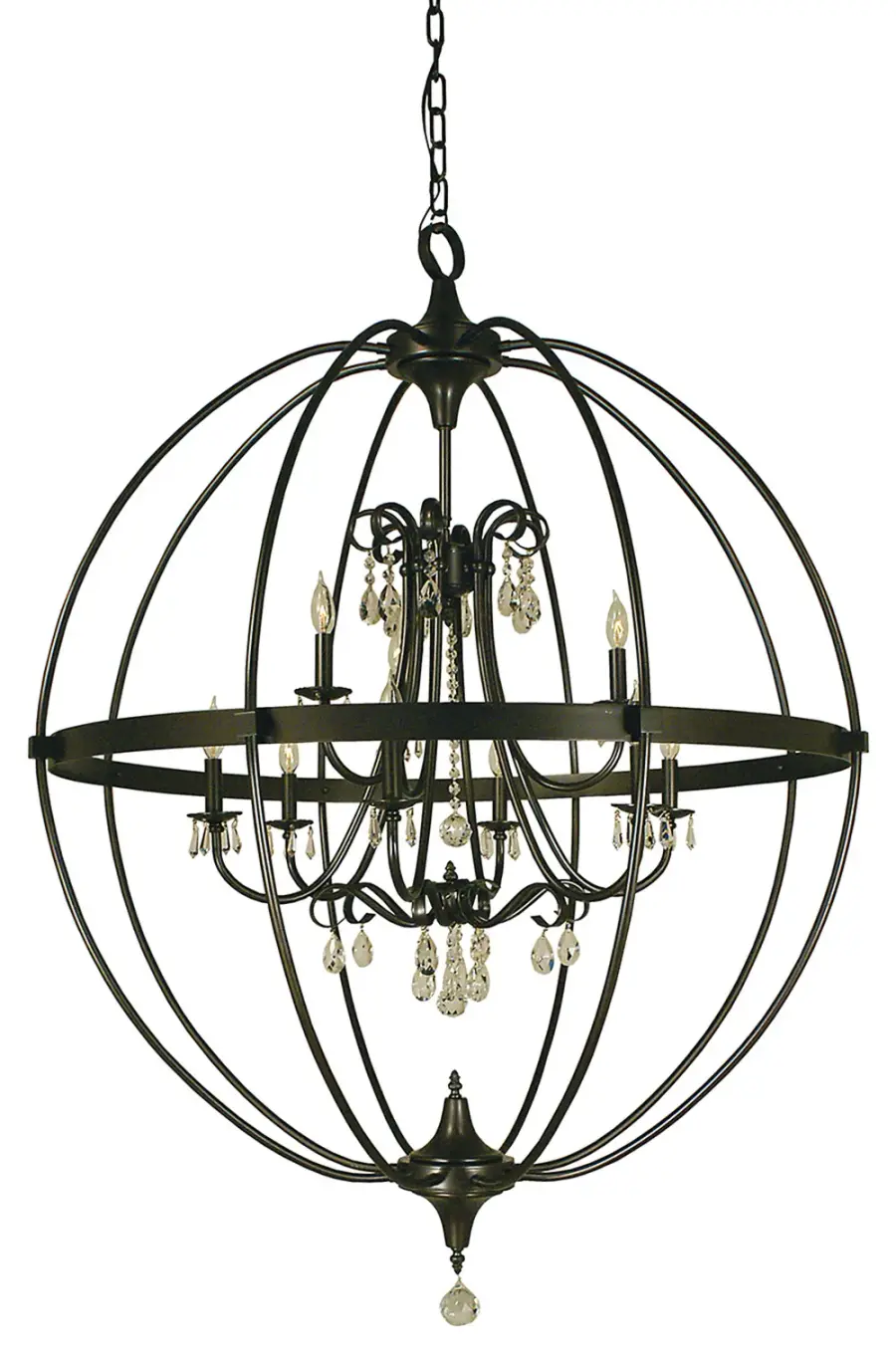 Compass 9-Light Chandelier in Mahogany Bronze