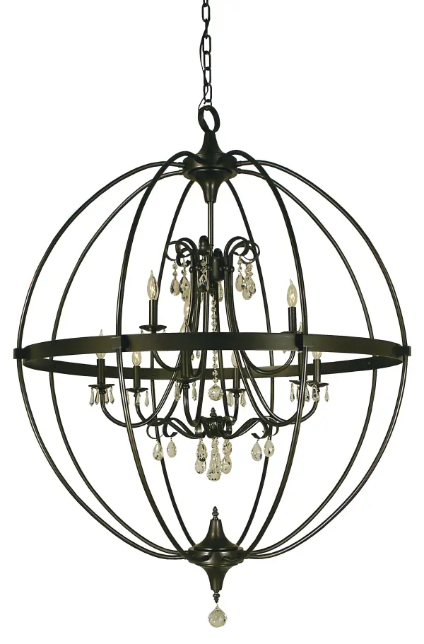 Seeded cylinders and crystal add a touch of glitter to these rustic spherical combinations. Every Framburg lighting product is hand made in the USA.