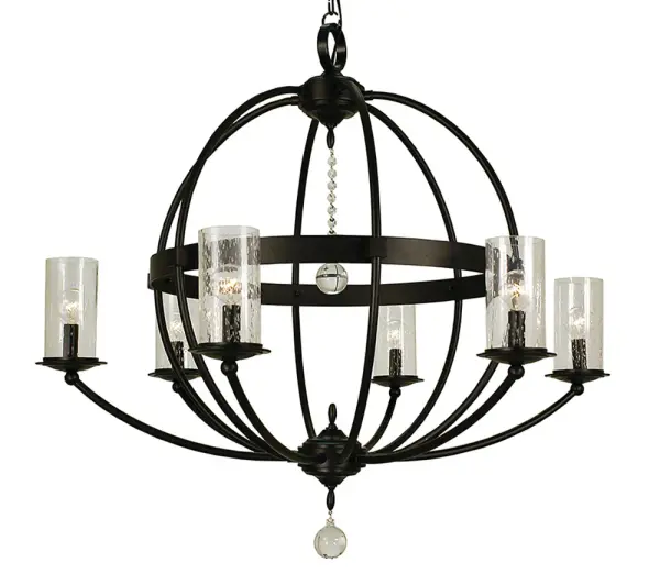 Compass 6-Light Foyer Chandelier in Matte Black