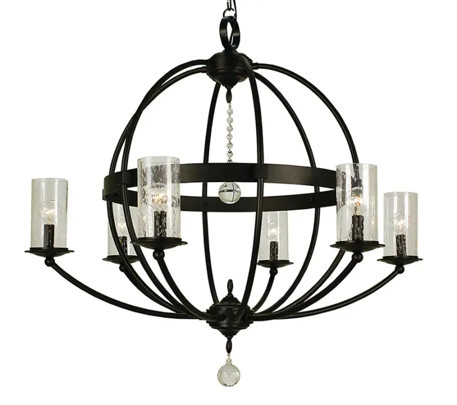 Compass 6-Light Foyer Chandelier in Matte Black