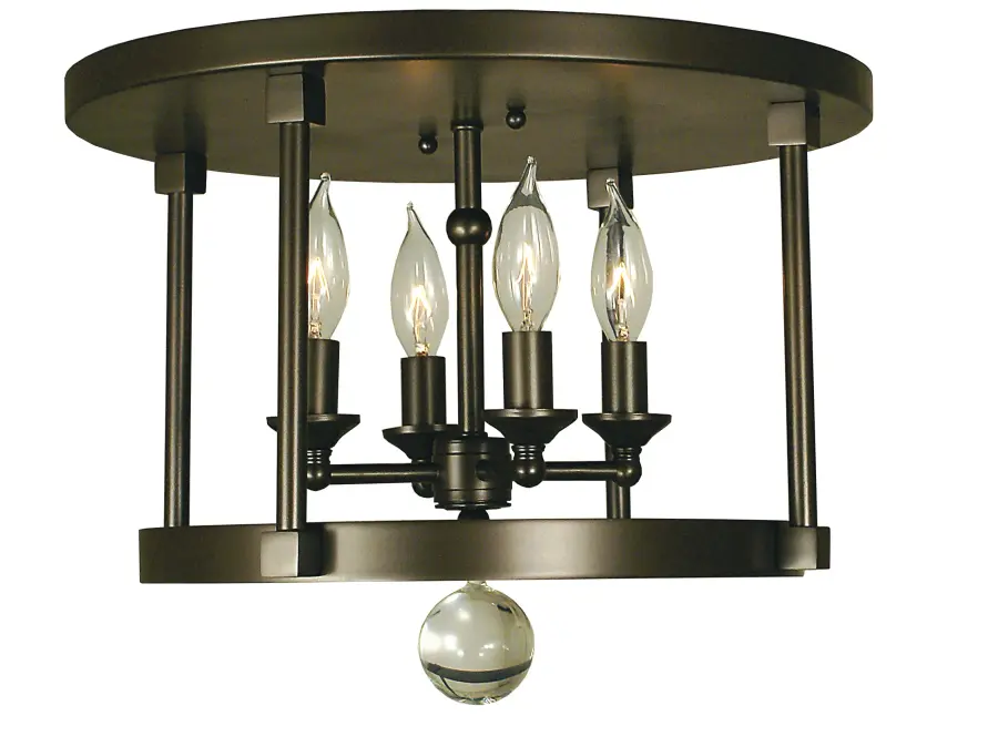 Four Light Flush Mount in Matte Black