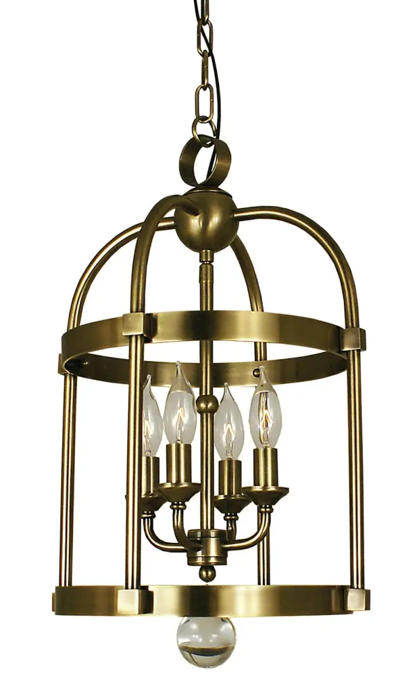 Compass 4-Light Antique Brass Dinette Chandelier