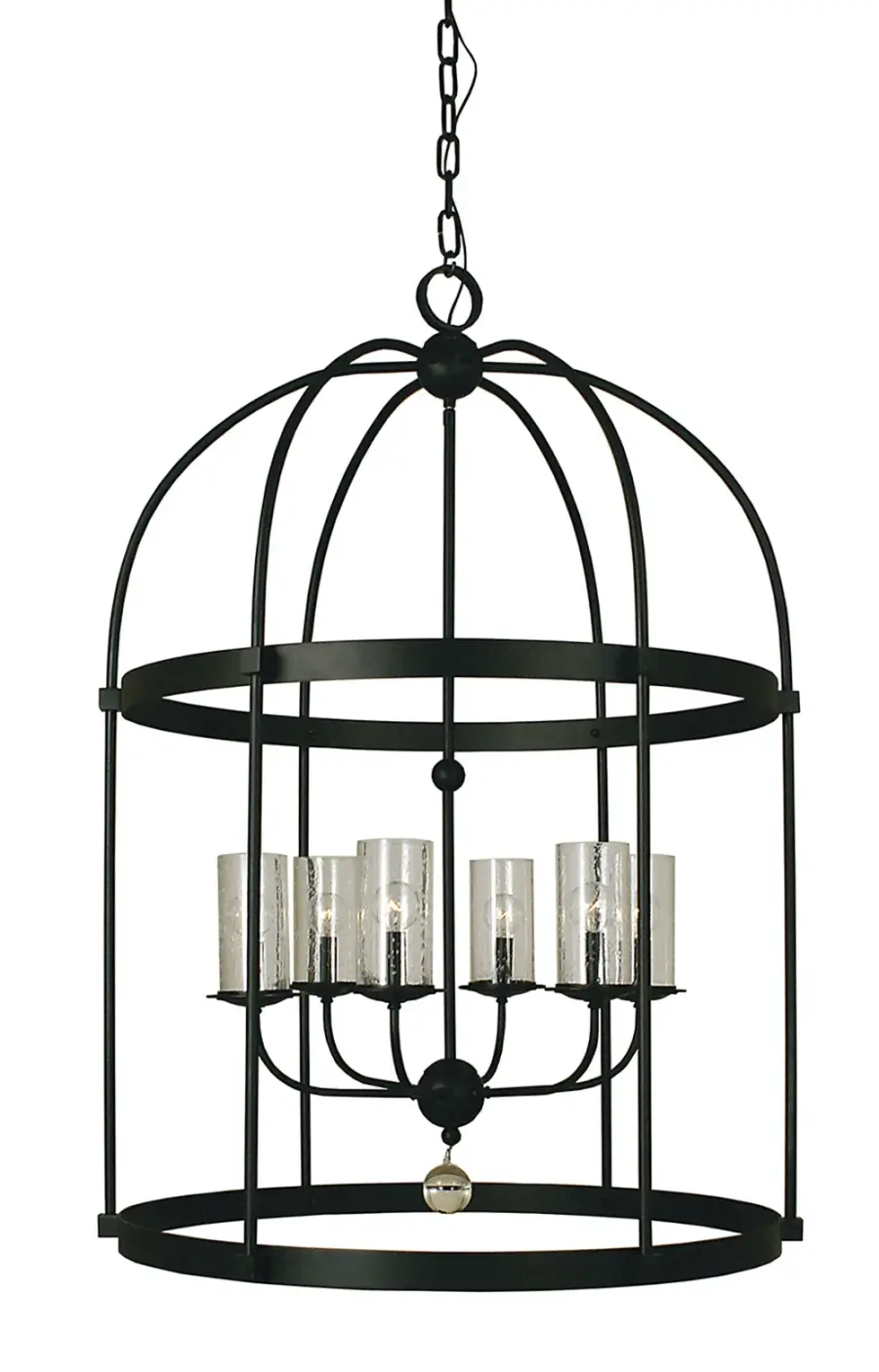 Compass 6-Light Foyer Chandelier in Matte Black