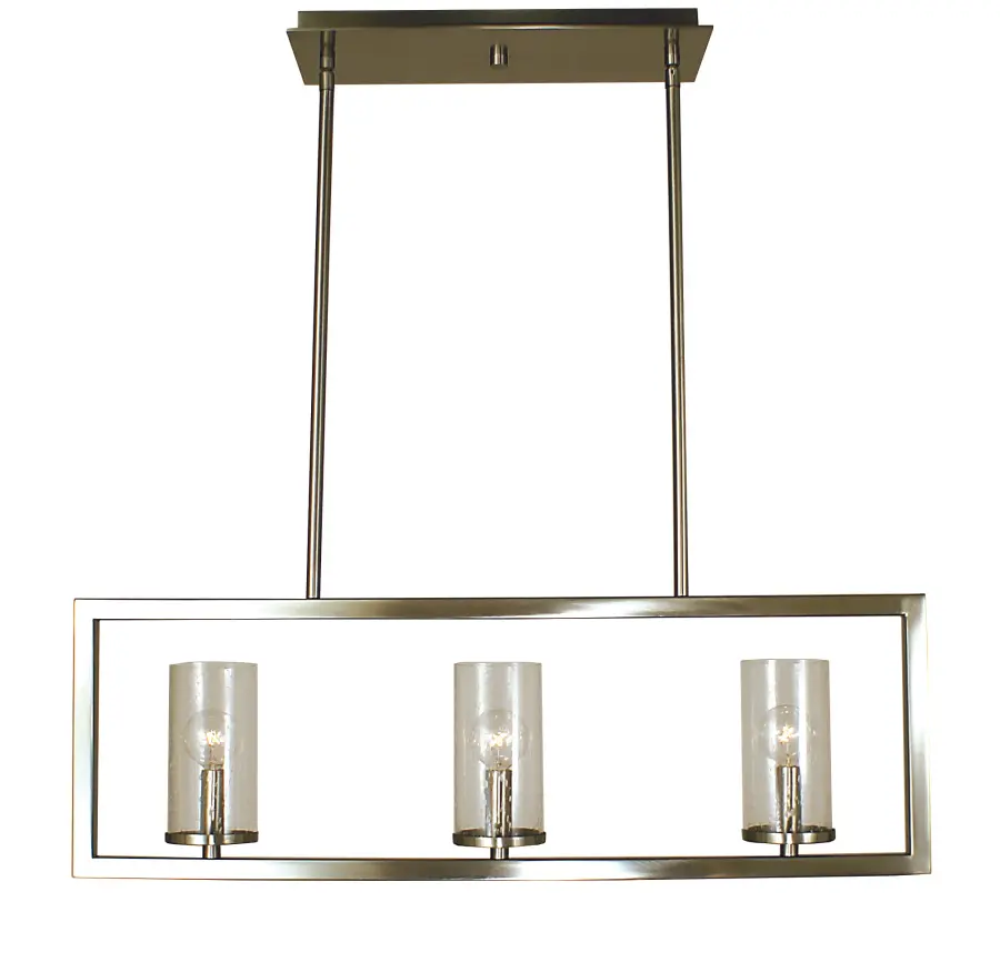 Three Light Island Chandelier in Matte Black