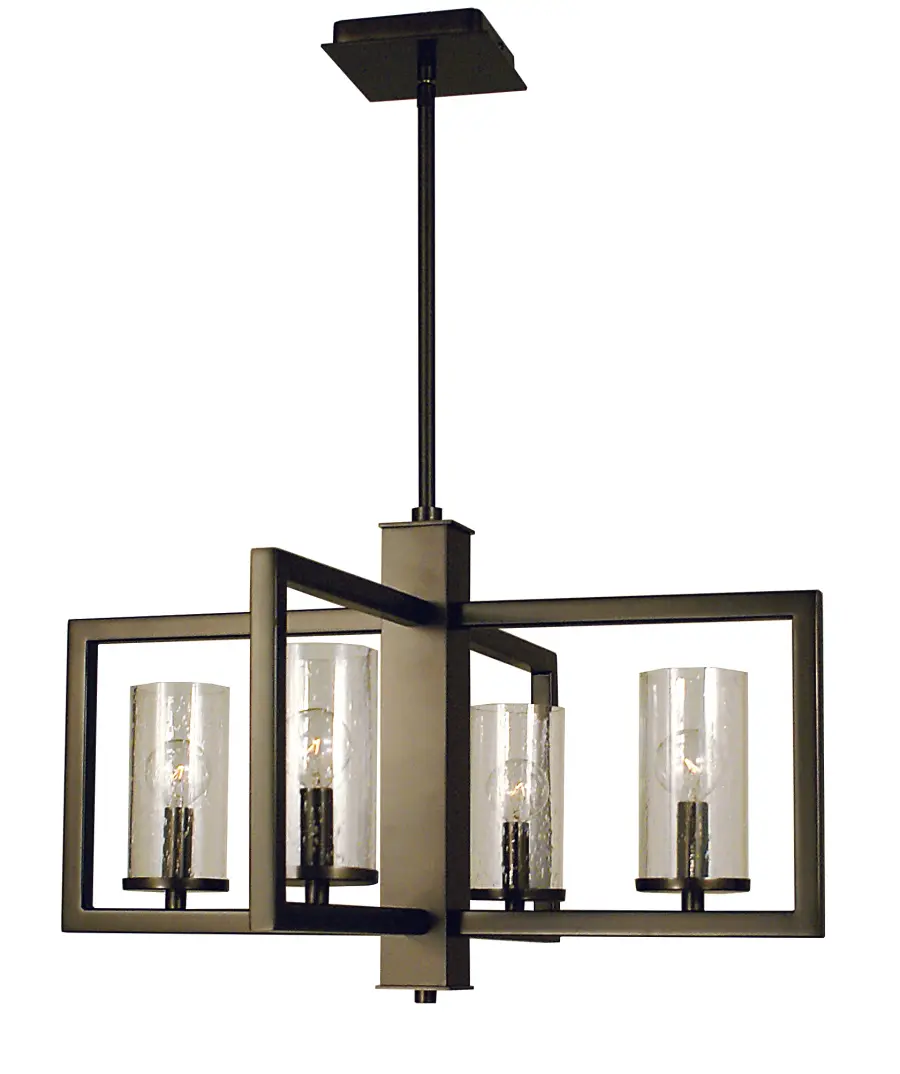 Four Light Chandelier in Matte Black