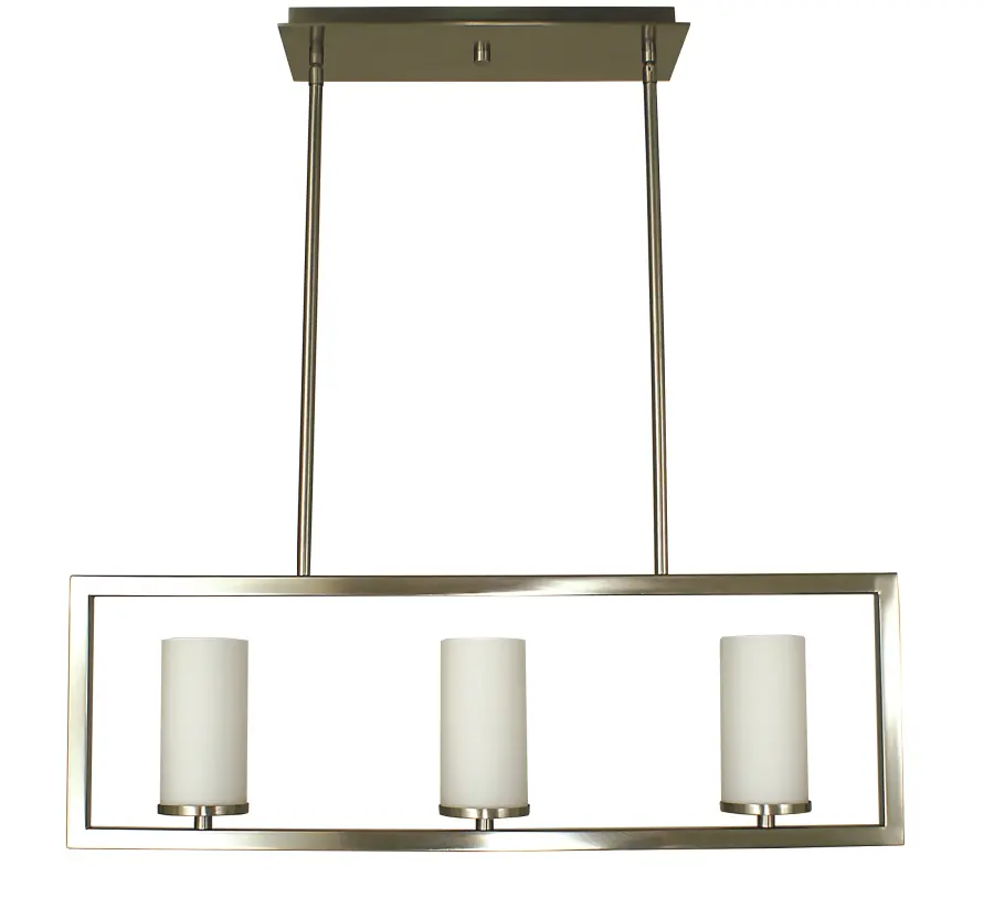 Three Light Island Chandelier in Matte Black