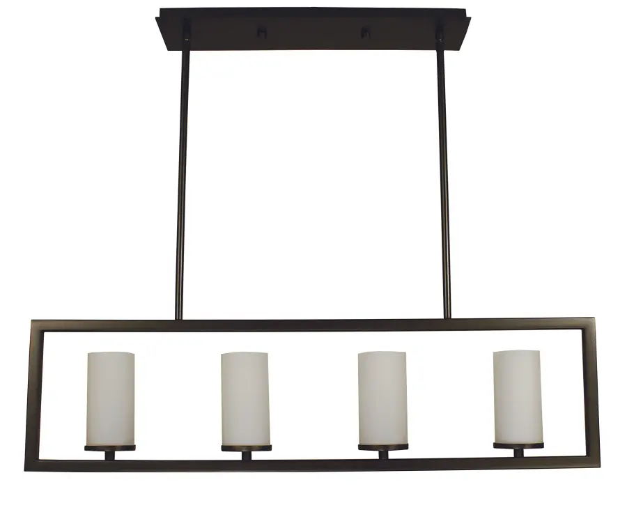 Four Light Island Chandelier in Matte Black