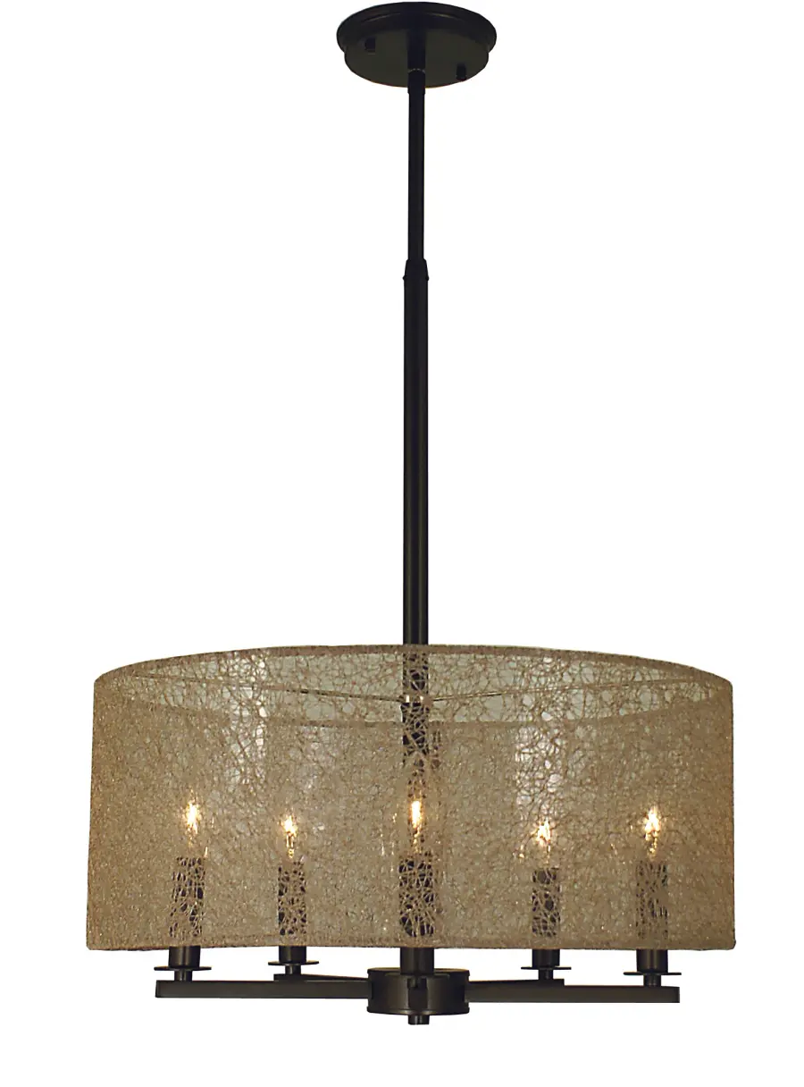 Five Light Chandelier with Mesh Shades