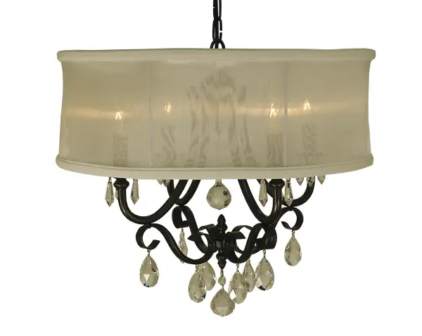 These delicate and elegant frames are adorned with organza shades and crystals. Every Framburg lighting product is hand made in the USA.