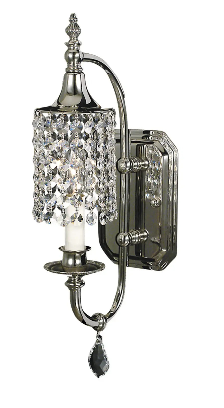 Princessa 1-Light Polished Silver Sconce